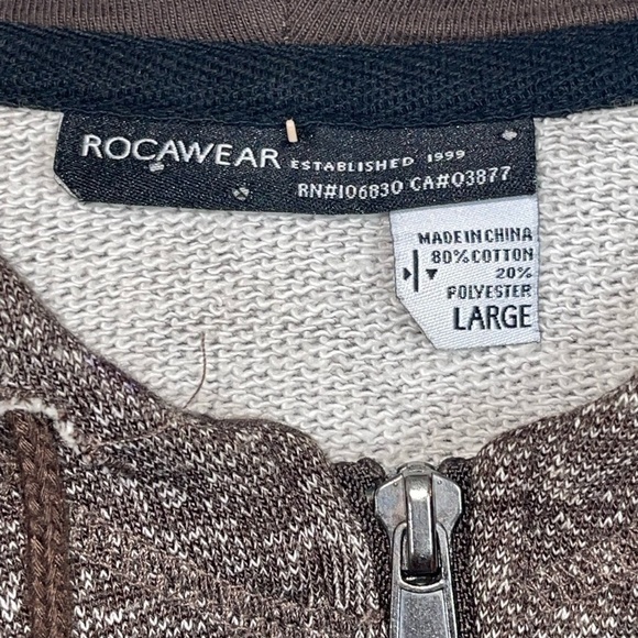 ROCAWEAR 10-683-0 MENS BROWN MULTI POCKET HOODIE SIZE LARGE GUC - Picture 11 of 11